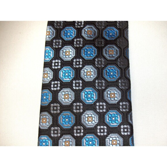 Bill Robinson Blue Black Hand Made 100% Polyester Men’s Neck Tie 3 1/8" x 60" - Picture 4 of 5